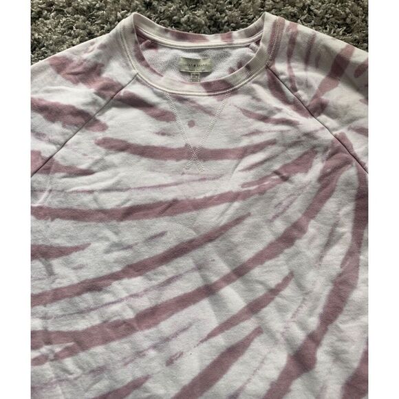 NWT Lucky Brand BOHO Pink White Tie Dye Crew Neck Pull Over Sweatshirt sz XL - Picture 3 of 5